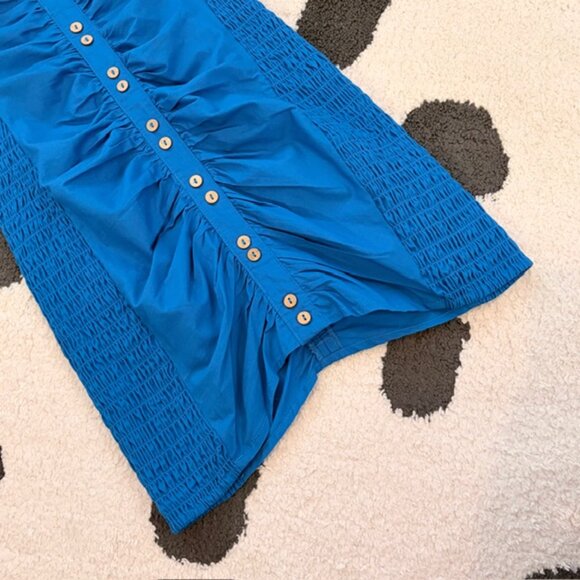 NWT $128 Free People Womens XS Bali Babe Blue Halter Bodycon Smocked Sexy Dress - Picture 7 of 13
